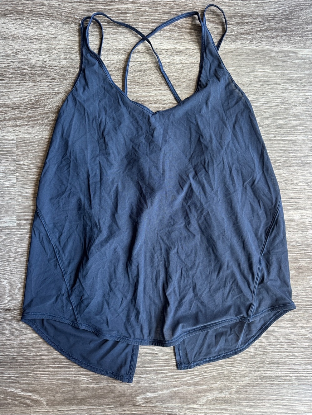 lululemon Such a Chinch navy blue strappy Open Back Sheer tank top - Picture 5 of 5